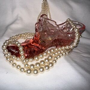 Three Strand Pearl Necklace.